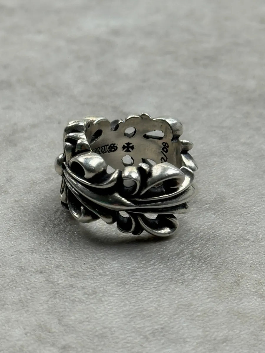 Chrome Hearts Double Floral Silver 925 Ring tqeXErq 3