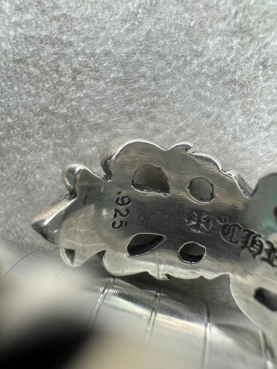 Chrome Hearts Double Floral Silver 925 Ring tqeXErq 5