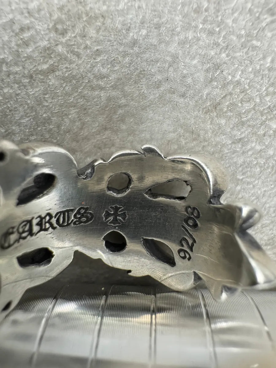 Chrome Hearts Double Floral Silver 925 Ring tqeXErq 7