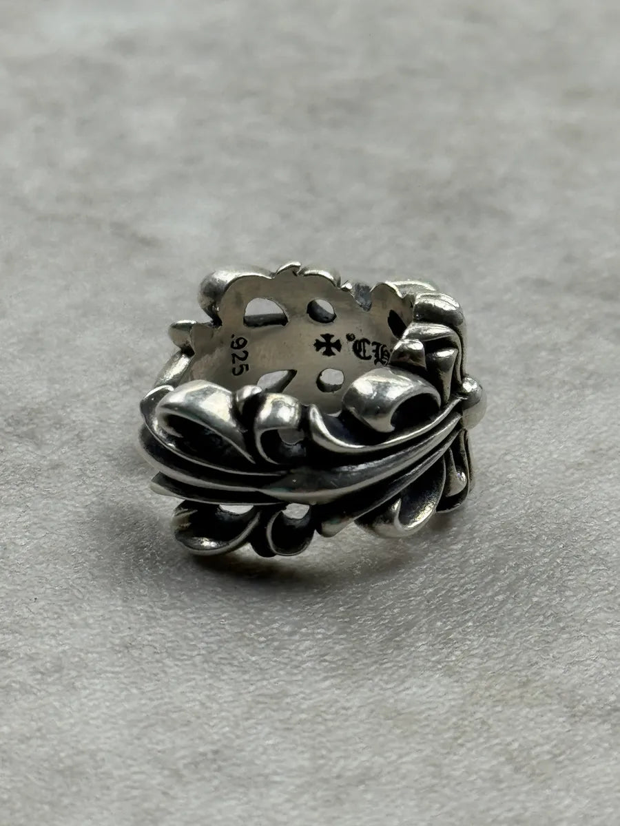Chrome Hearts Double Floral Silver 925 Ring tqeXErq 8