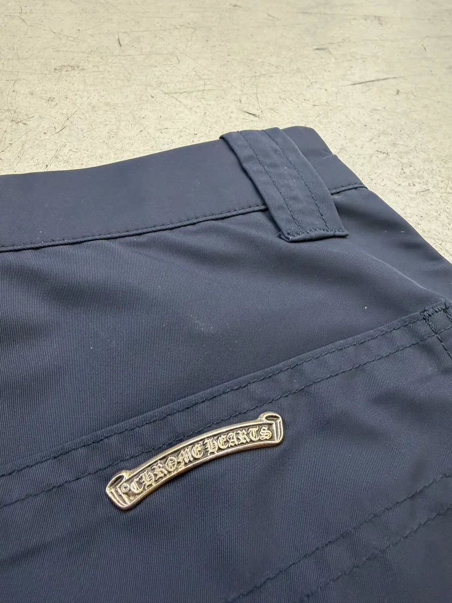 Chrome Hearts Double Knee Yellow Cross Leather Carpenter Navy Shorts SAggJdT 7