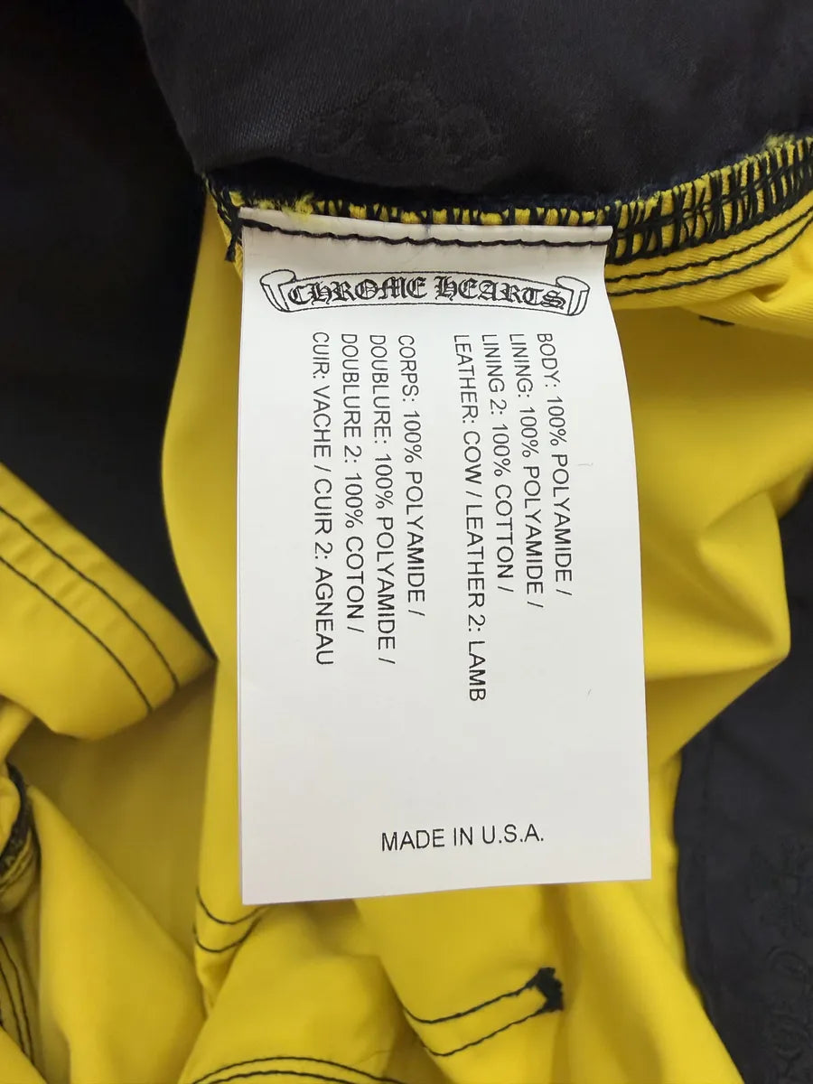 Chrome Hearts Double Knee Yellow Cross Leather Carpenter Navy Shorts SAggJdT 8