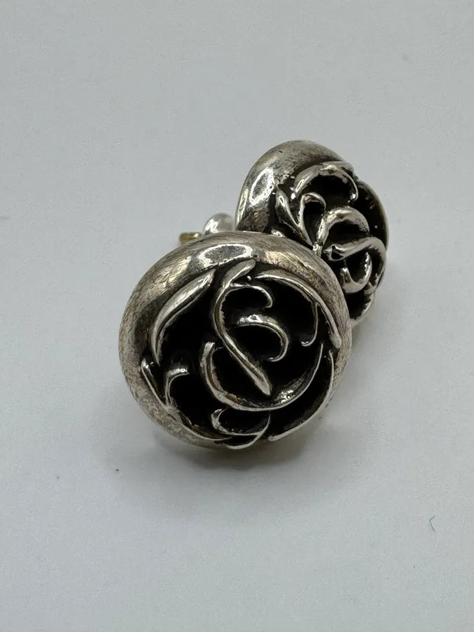 Chrome Hearts Eternity Floral Stud Silver Earring Set xnaQQEL 1