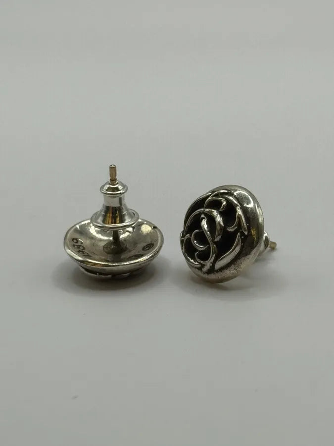 Chrome Hearts Eternity Floral Stud Silver Earring Set xnaQQEL 9