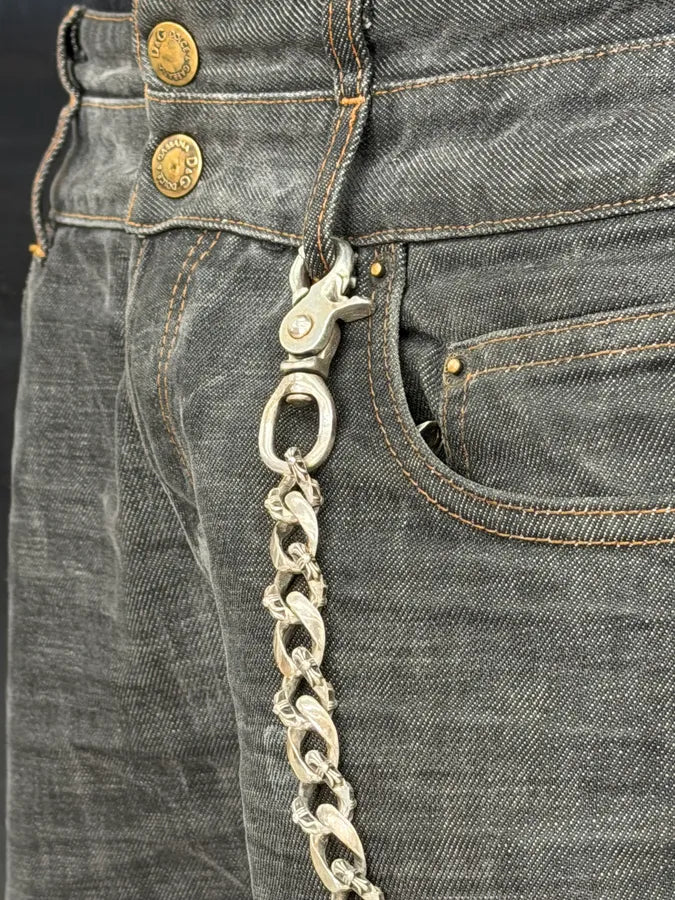 Chrome Hearts Fancy Links Silver Cross Wallet Chain sWOuCZJ 5