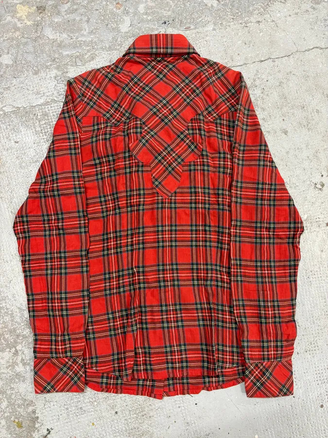 Chrome Hearts Flanel Red Checkered Cross Leather Patchs Shirt nKEpTka 5