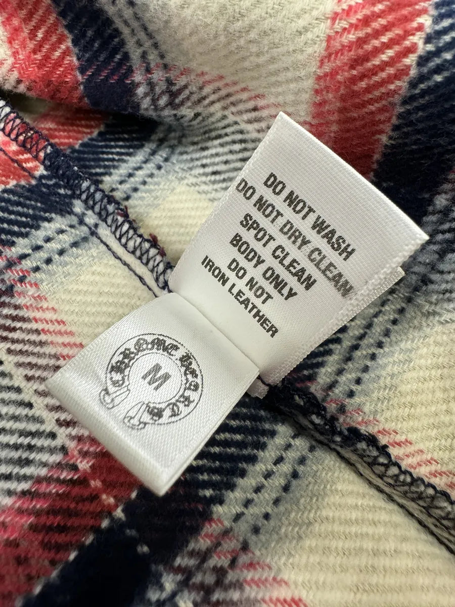 Chrome Hearts Flannel Patchwork Leather Shirt LMEfquN 15