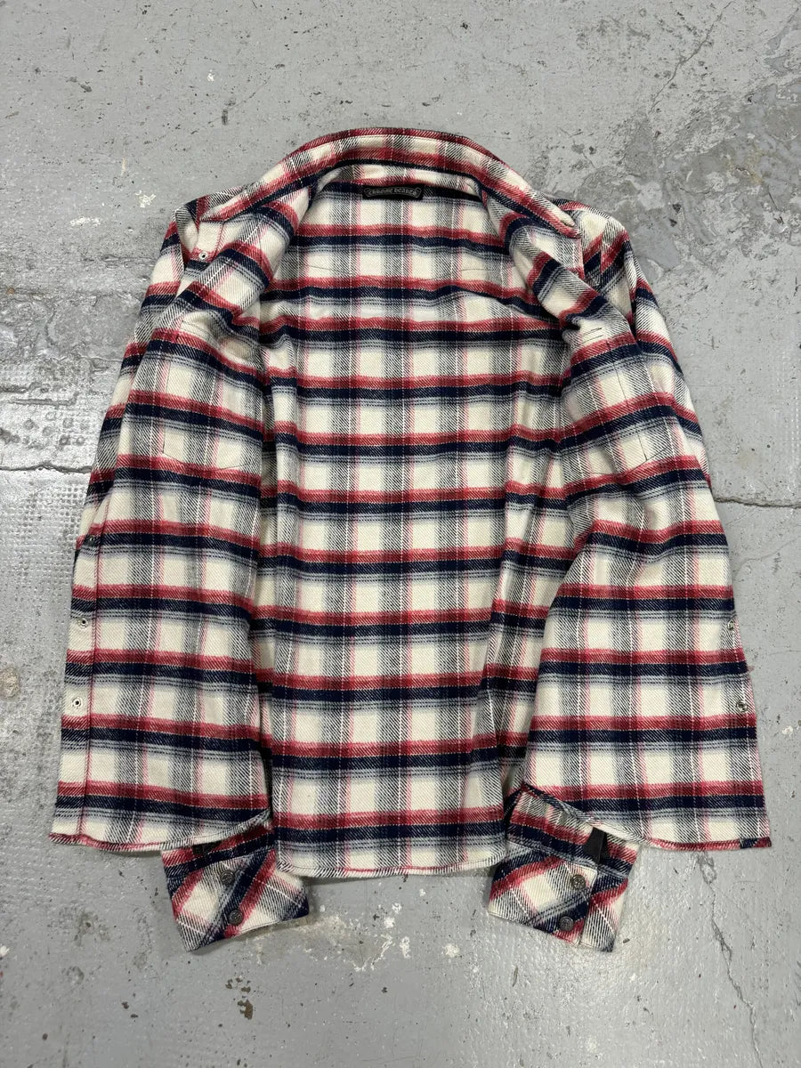 Chrome Hearts Flannel Patchwork Leather Shirt LMEfquN 5