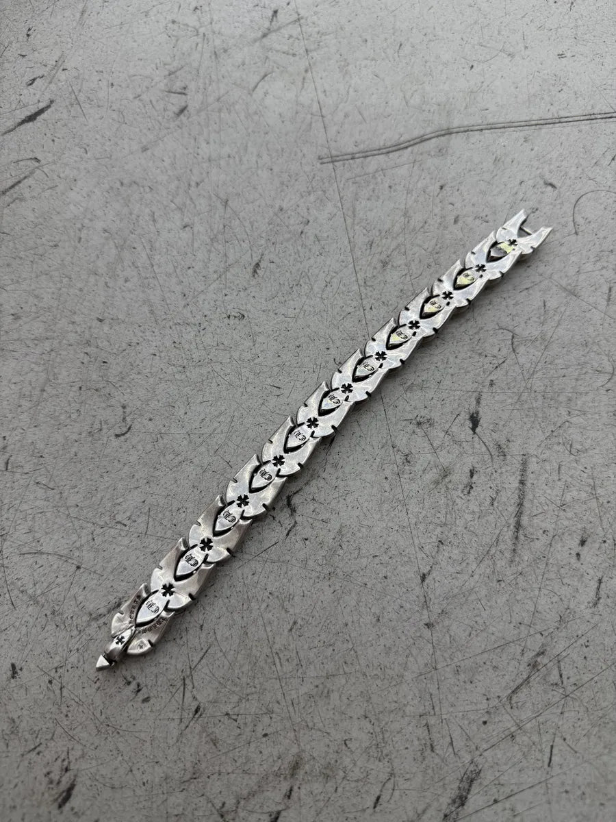 Chrome Hearts Fleur-Knee Linked Silver 925 Bracelet XpZwBKm 2
