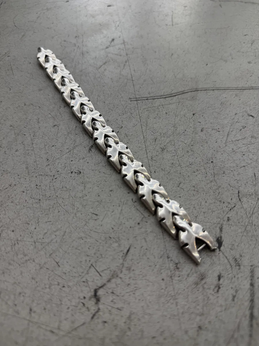 Chrome Hearts Fleur-Knee Linked Silver 925 Bracelet XpZwBKm 0