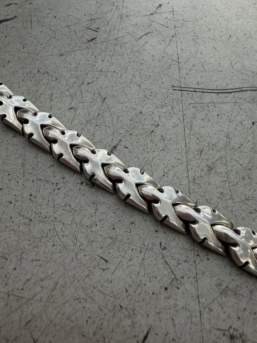 Chrome Hearts Fleur-Knee Linked Silver 925 Bracelet XpZwBKm 10