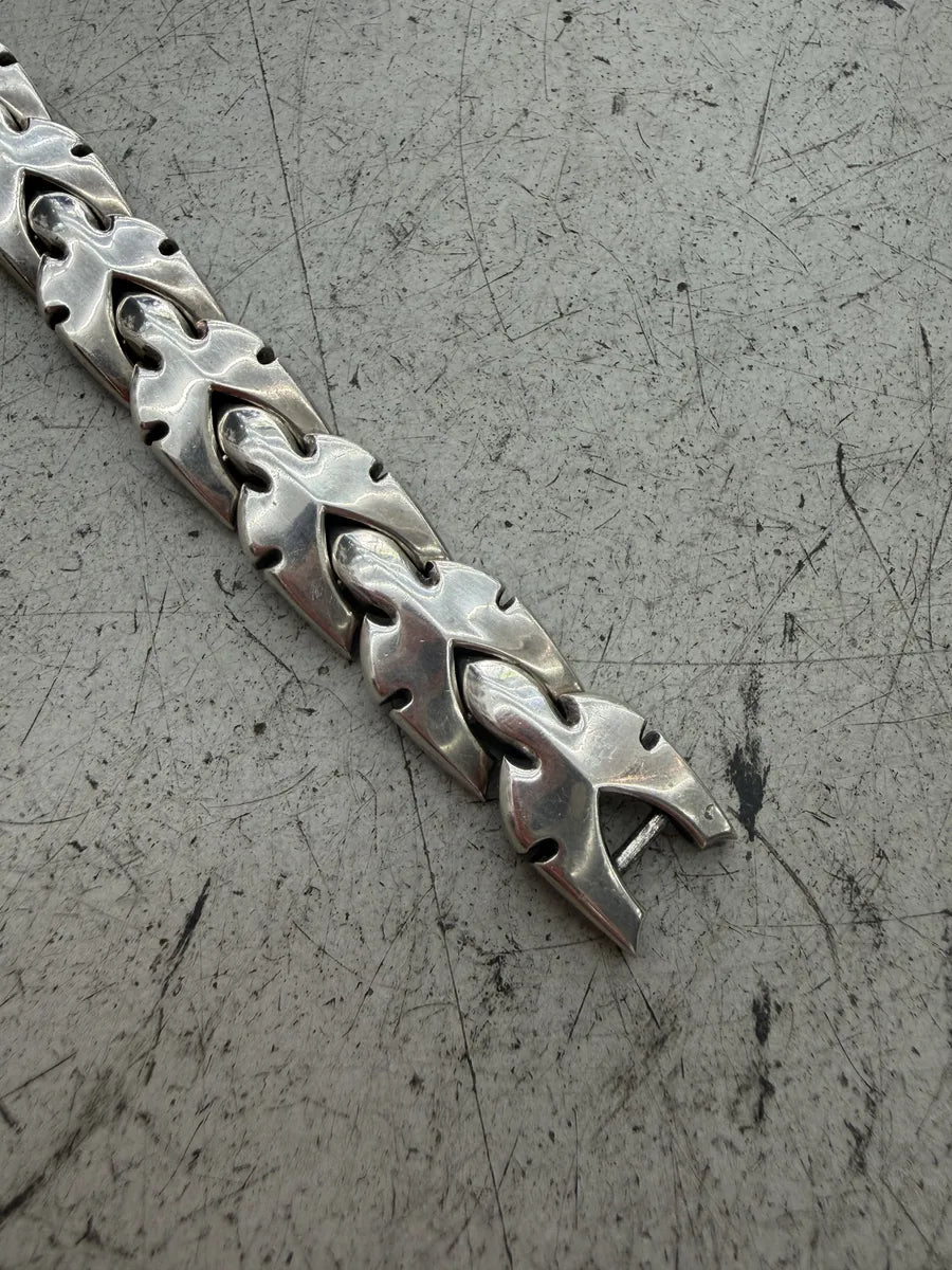 Chrome Hearts Fleur-Knee Linked Silver 925 Bracelet XpZwBKm 12