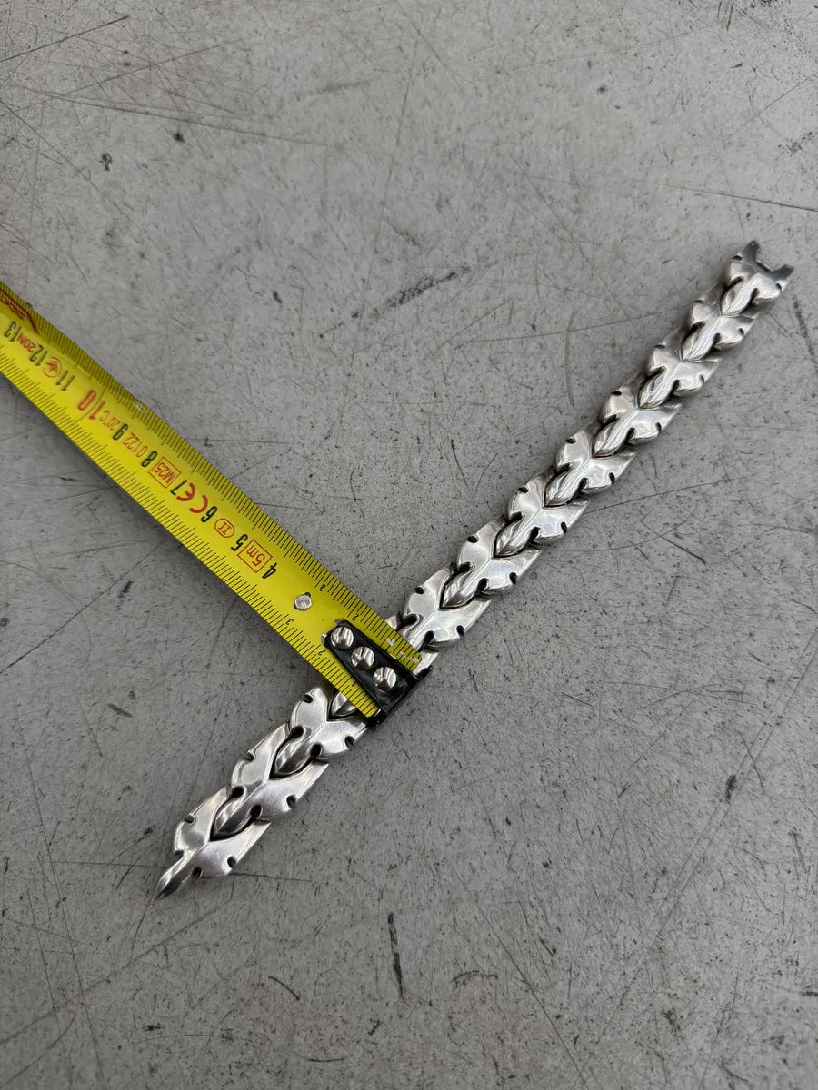 Chrome Hearts Fleur-Knee Linked Silver 925 Bracelet XpZwBKm 13
