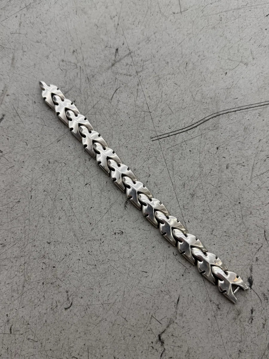Chrome Hearts Fleur-Knee Linked Silver 925 Bracelet XpZwBKm 3