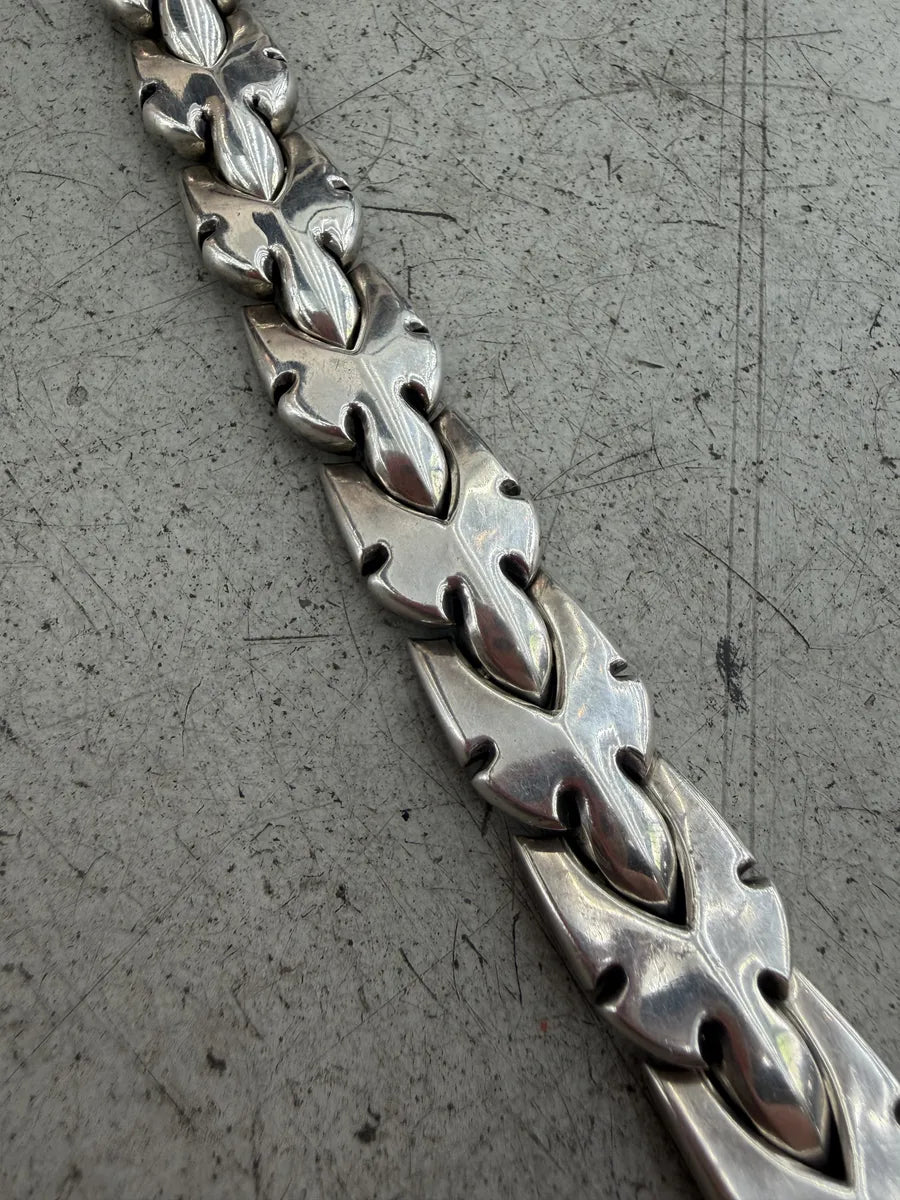 Chrome Hearts Fleur-Knee Linked Silver 925 Bracelet XpZwBKm 4