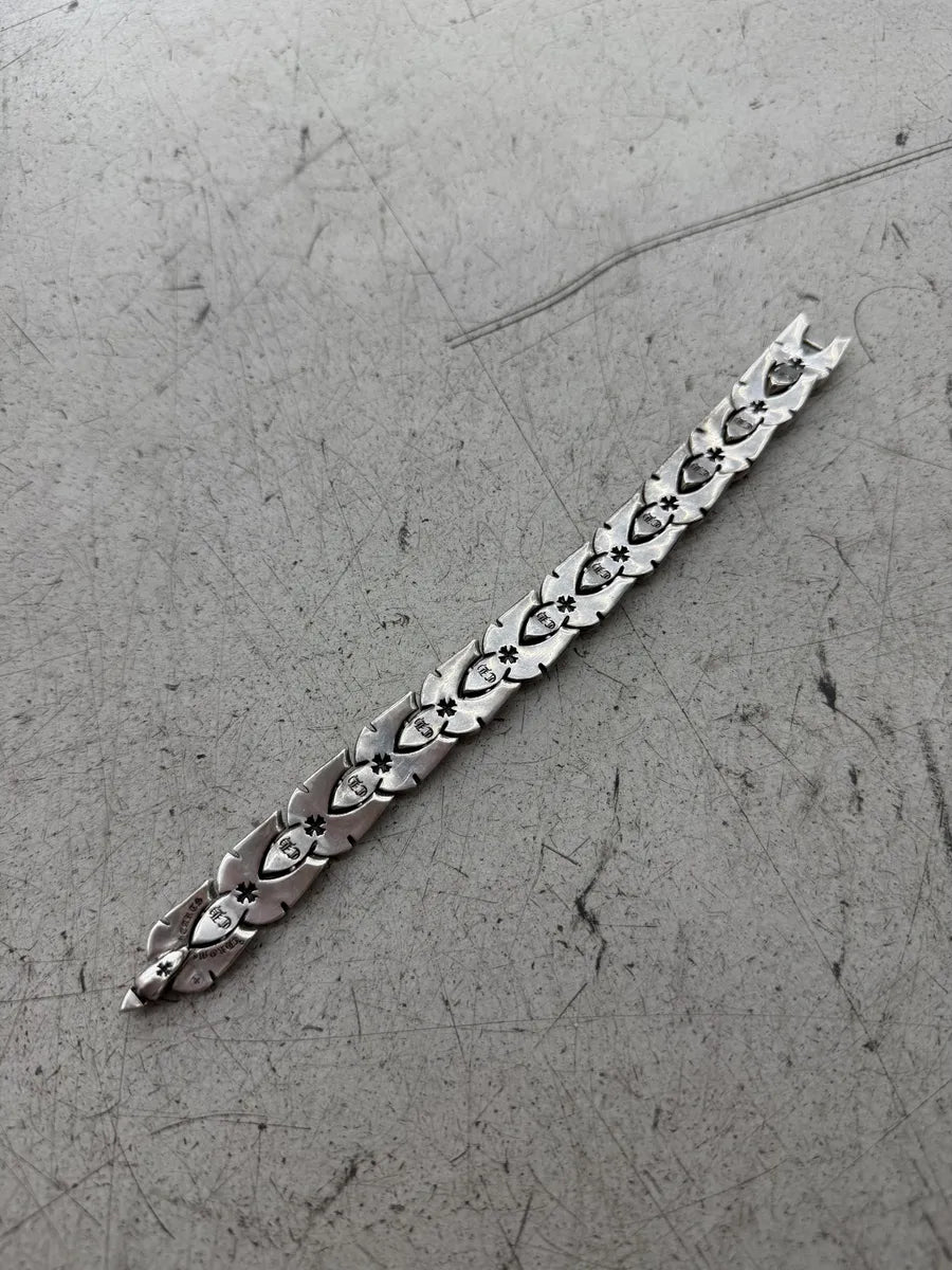 Chrome Hearts Fleur-Knee Linked Silver 925 Bracelet XpZwBKm 9
