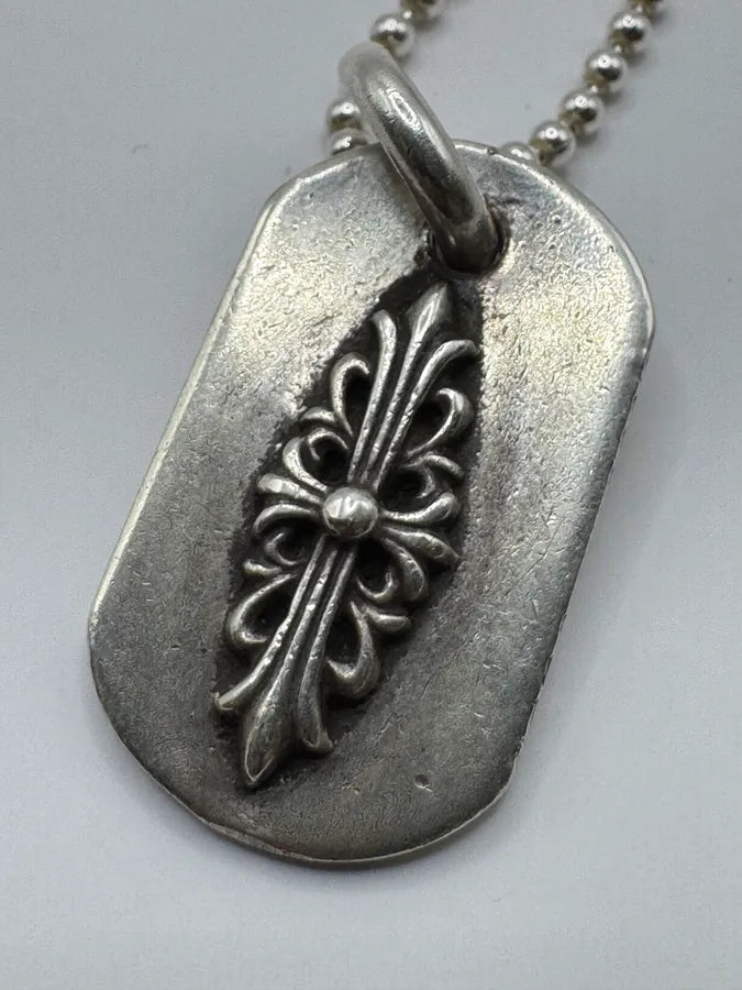 Chrome Hearts Floral Cross Dog Tag Pendant buIaevq 0