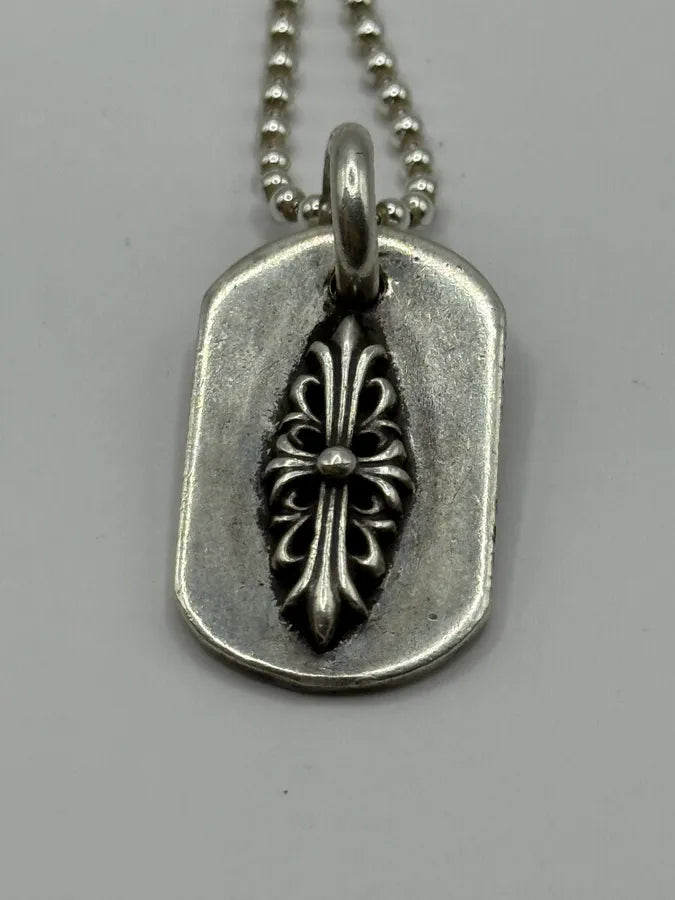 Chrome Hearts Floral Cross Dog Tag Pendant buIaevq 2