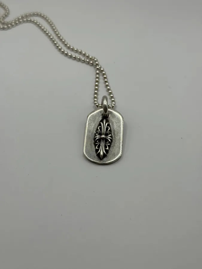 Chrome Hearts Floral Cross Dog Tag Pendant buIaevq 5