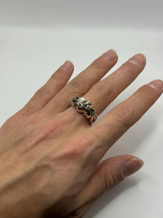 Chrome Hearts Floral Heart Silver Ring RnKoepc 1