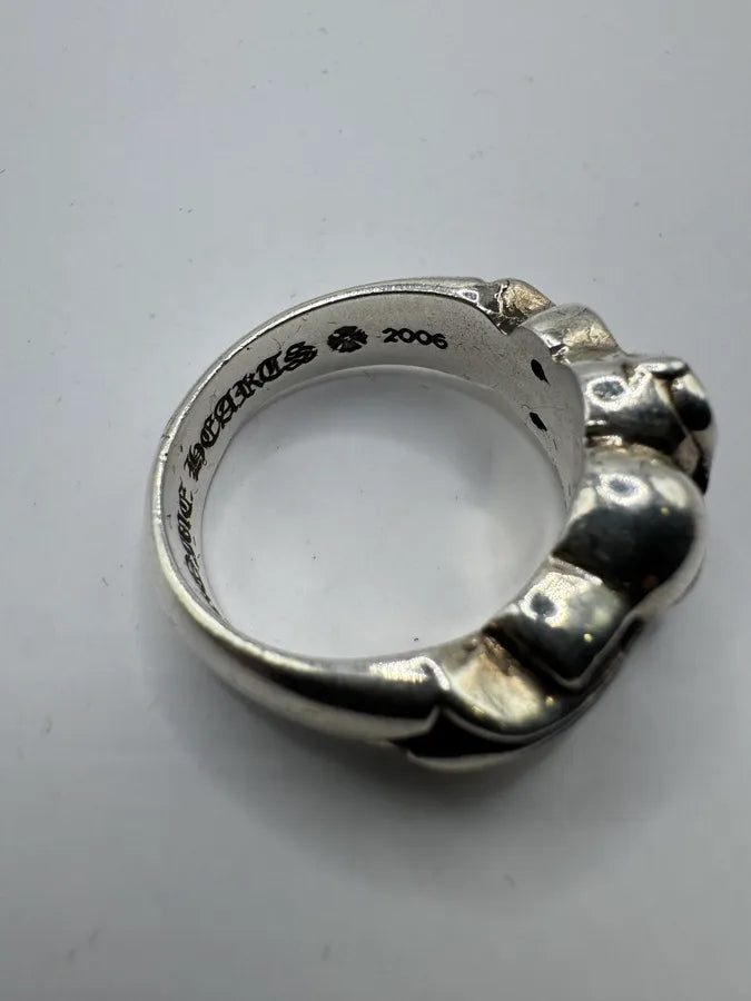 Chrome Hearts Floral Heart Silver Ring RnKoepc 4