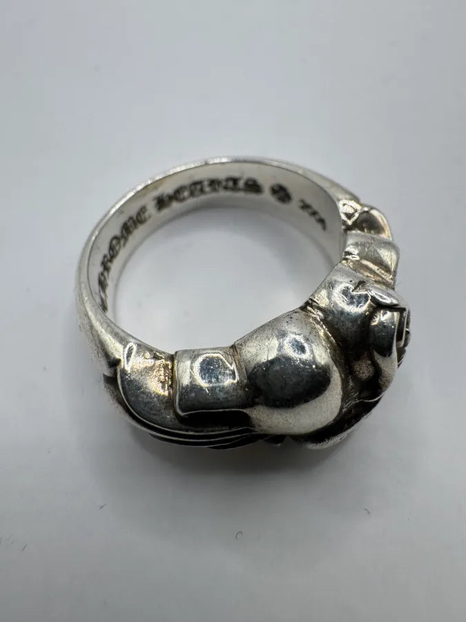 Chrome Hearts Floral Heart Silver Ring RnKoepc 5
