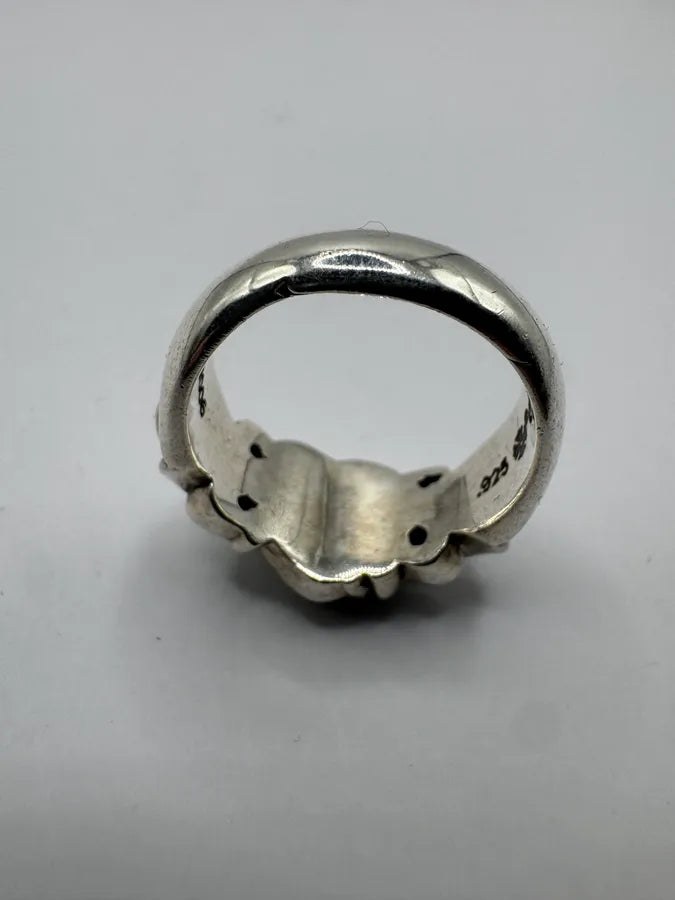 Chrome Hearts Floral Heart Silver Ring RnKoepc 7