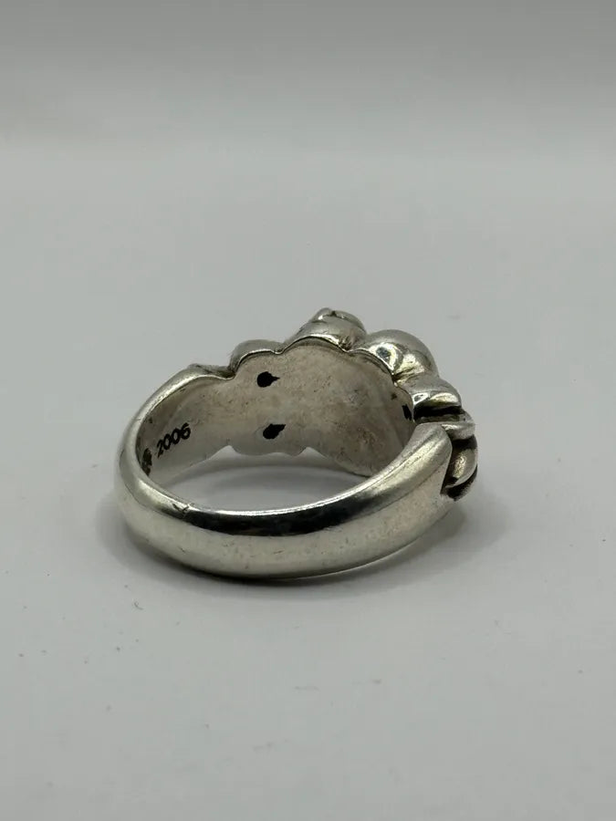 Chrome Hearts Floral Heart Silver Ring RnKoepc 8