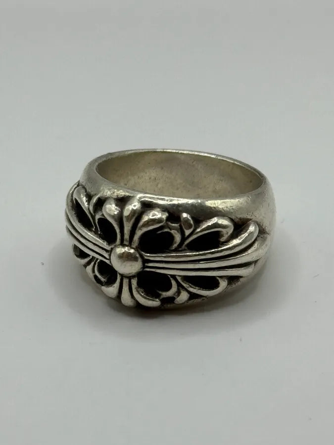 Chrome Hearts Floral Silver 925 Ring kCJJFMx 0