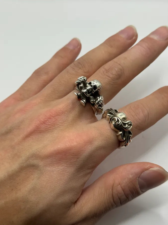 Chrome Hearts Foti Rope Silver Ring pFNaeok 1