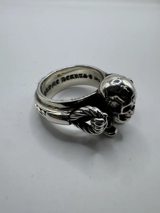Chrome Hearts Foti Rope Silver Ring pFNaeok 3