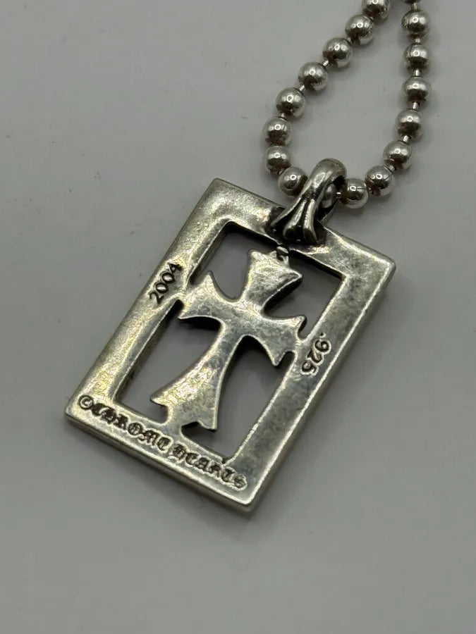 Chrome Hearts Framed Open Baby Fat Cross Silver Pendant haltGbU 3