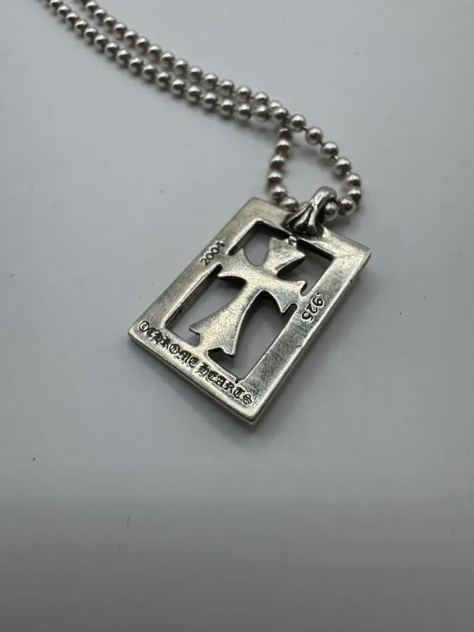 Chrome Hearts Framed Open Baby Fat Cross Silver Pendant haltGbU 5