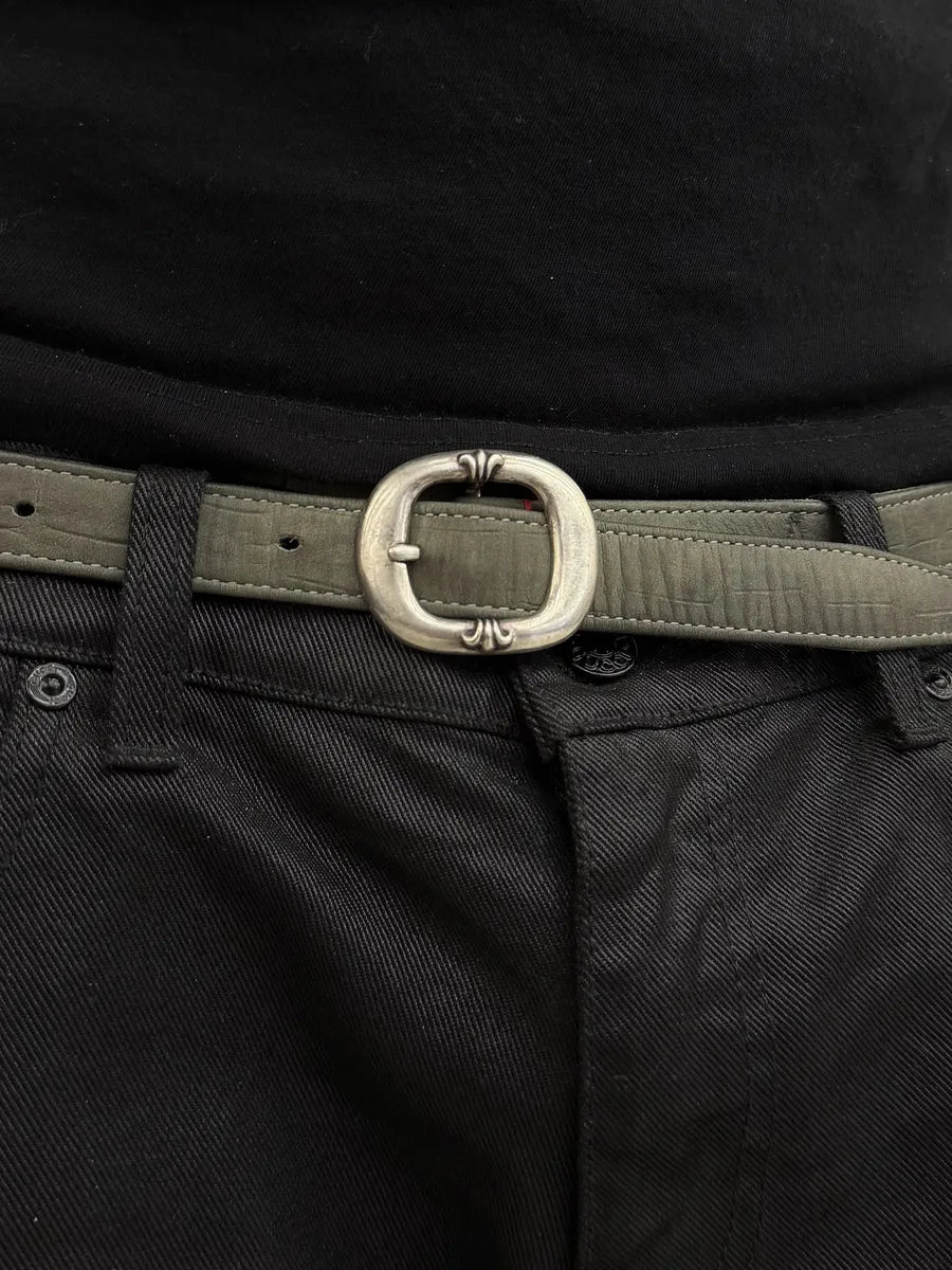 Chrome Hearts Gunslinger 925 Silver Green Leather Belt Etzhryx 0