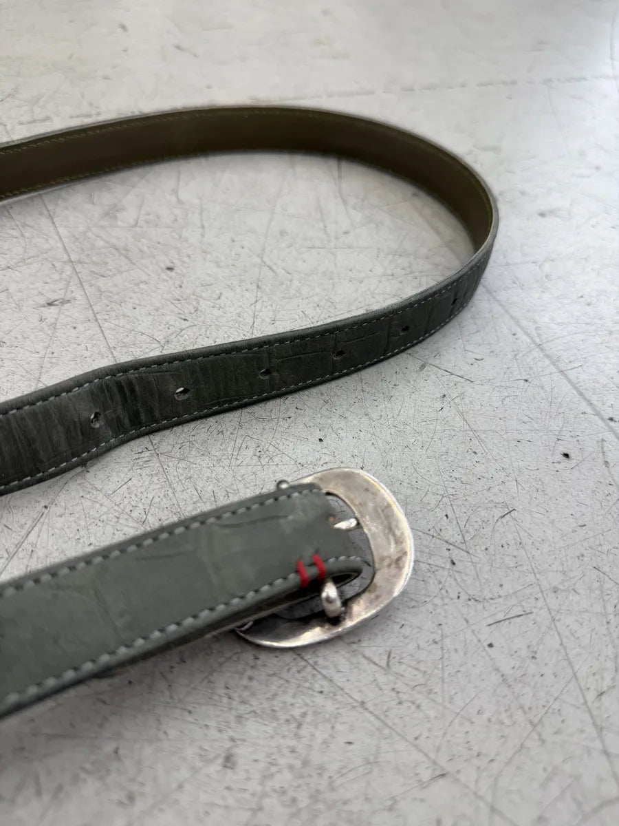 Chrome Hearts Gunslinger 925 Silver Green Leather Belt Etzhryx 3