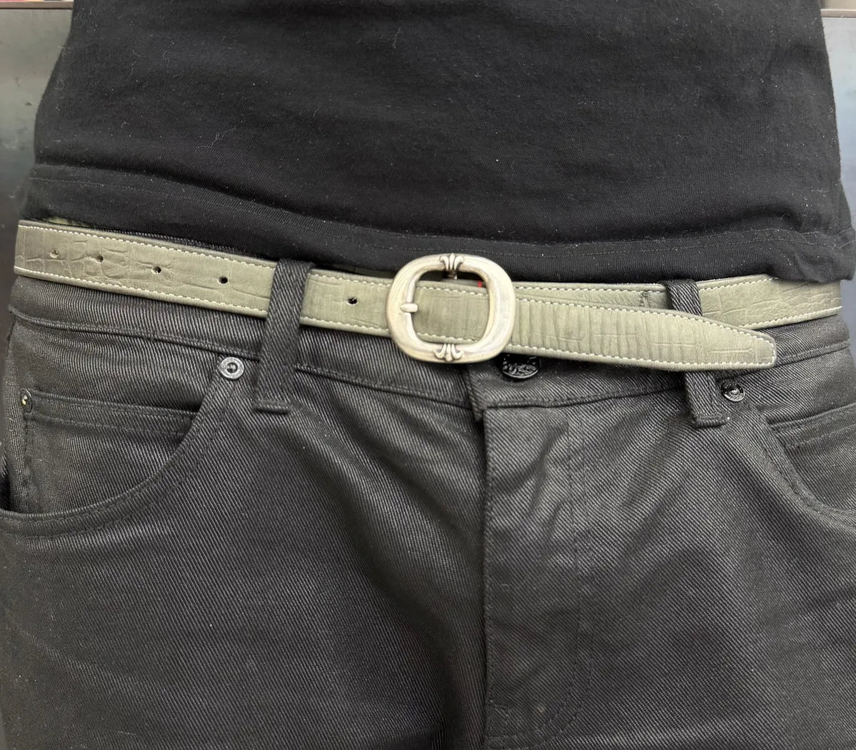 Chrome Hearts Gunslinger 925 Silver Green Leather Belt Etzhryx 4