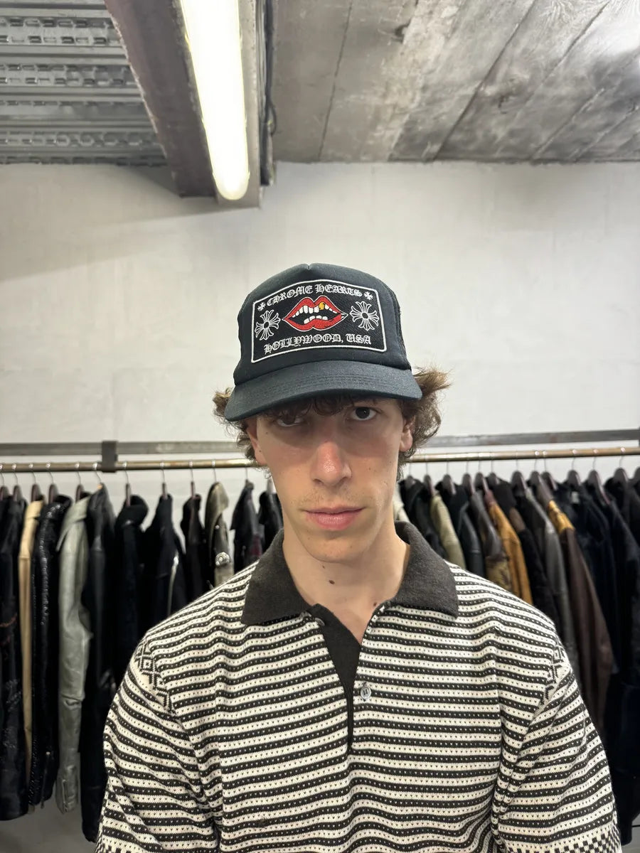 Chrome Hearts Hollywood Chomper Black Teeth Trucker Cap (OS) ssNLcOE 1
