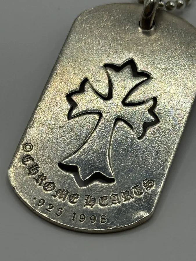 Chrome Hearts Large Dog Tag Tiny Cross Silver Pendant ONeygsv 6