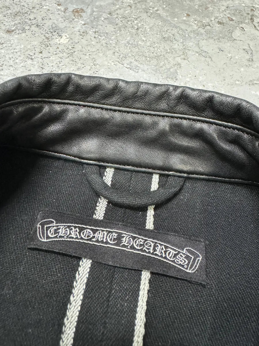 Chrome Hearts Leather Royal Cross Patch Shirt (M) 12