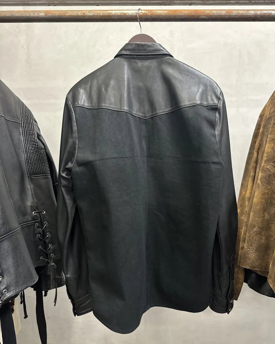 Chrome Hearts Leather Royal Cross Patch Shirt (M) 2