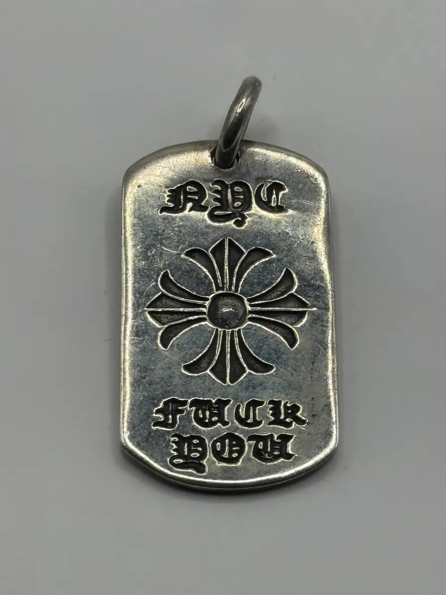 Chrome Hearts NYC Floral Dog Tag 925 Silver WRHKHFC 0