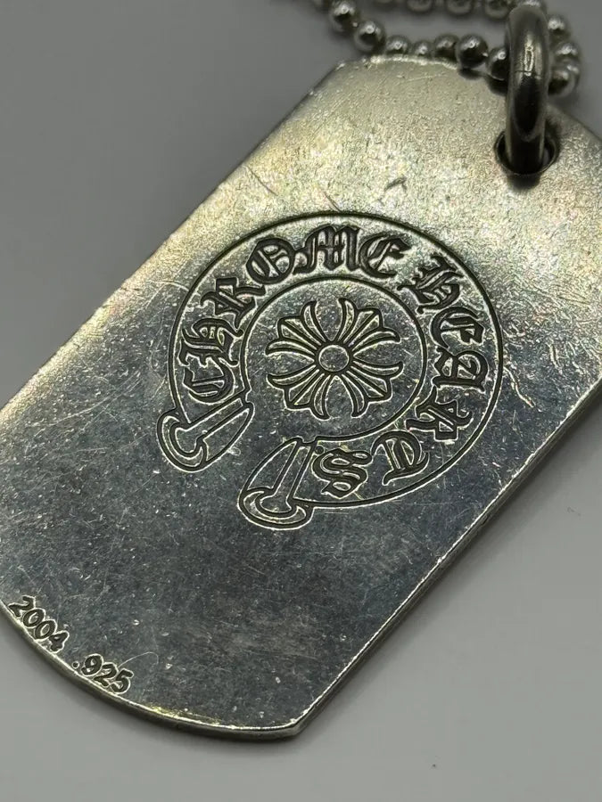 Chrome Hearts NYC Fuck You Cross Logo Silver 925 Dog Tag Pendant Chrome Hearts NYC Fuck You Cross Logo Silver 925 Dog Tag Pendant