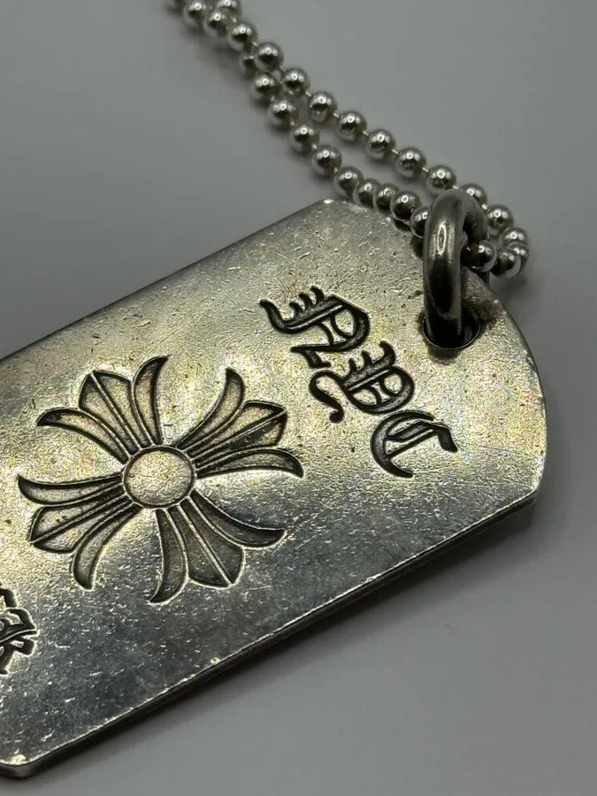 Chrome Hearts NYC Fuck You Cross Logo Silver 925 Dog Tag Pendant (OS) iCUzcFe 5