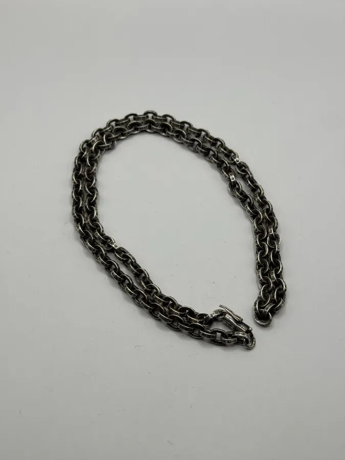 Chrome Hearts Paper Chain Silver Necklace lgmHoWC 0