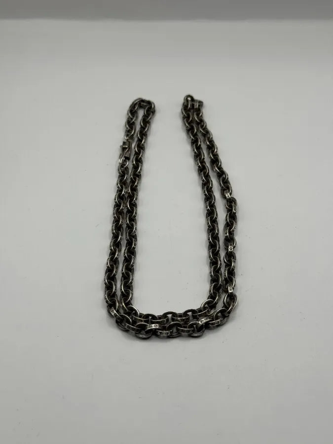 Chrome Hearts Paper Chain Silver Necklace lgmHoWC 3