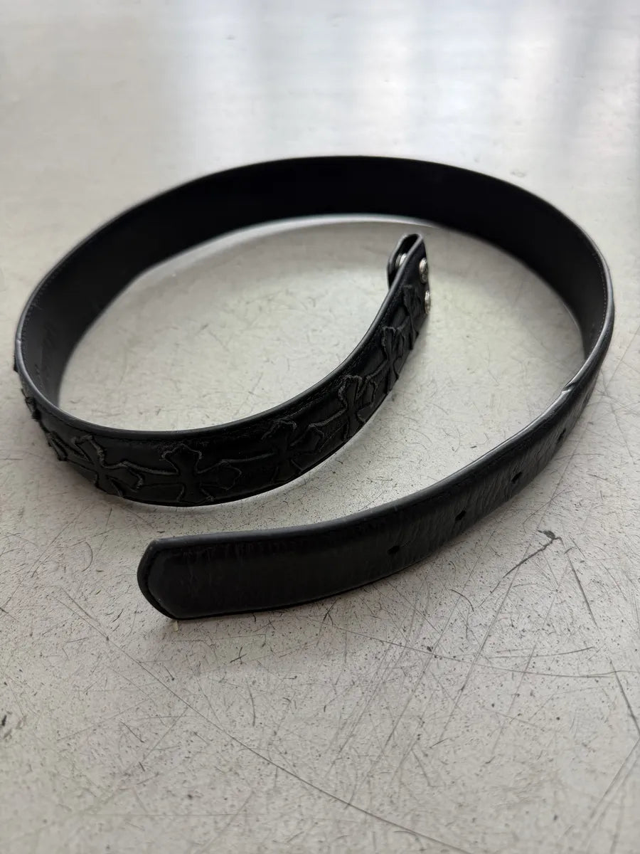 Chrome Hearts Patch Cross Leather Strap Belt CHAjTvX 10