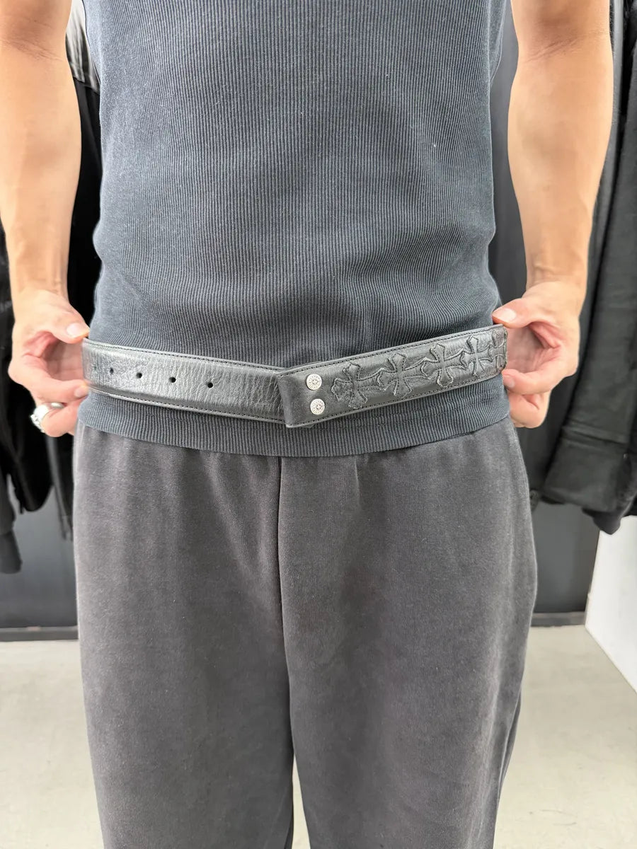 Chrome Hearts Patch Cross Leather Strap Belt CHAjTvX 2