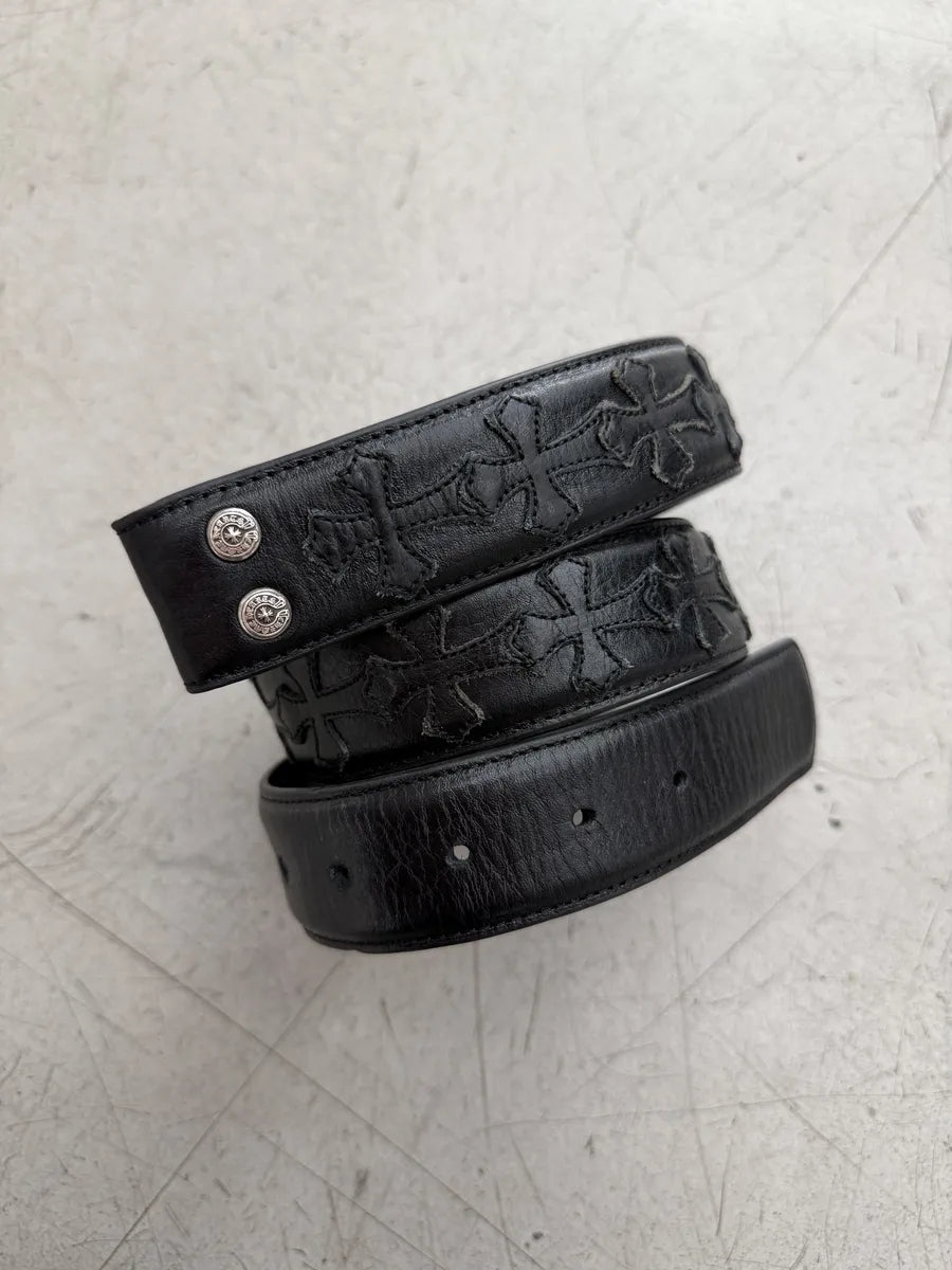 Chrome Hearts Patch Cross Leather Strap Belt CHAjTvX 4