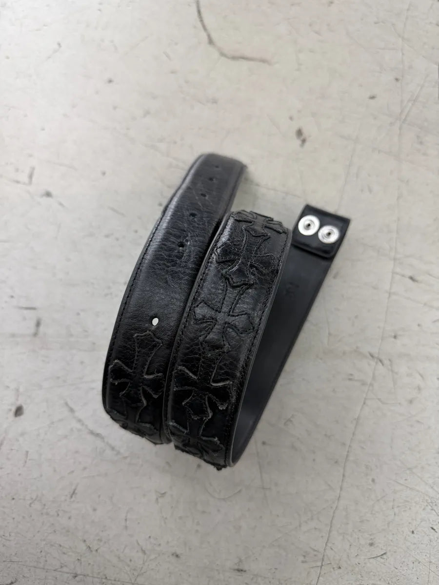 Chrome Hearts Patch Cross Leather Strap Belt CHAjTvX 6