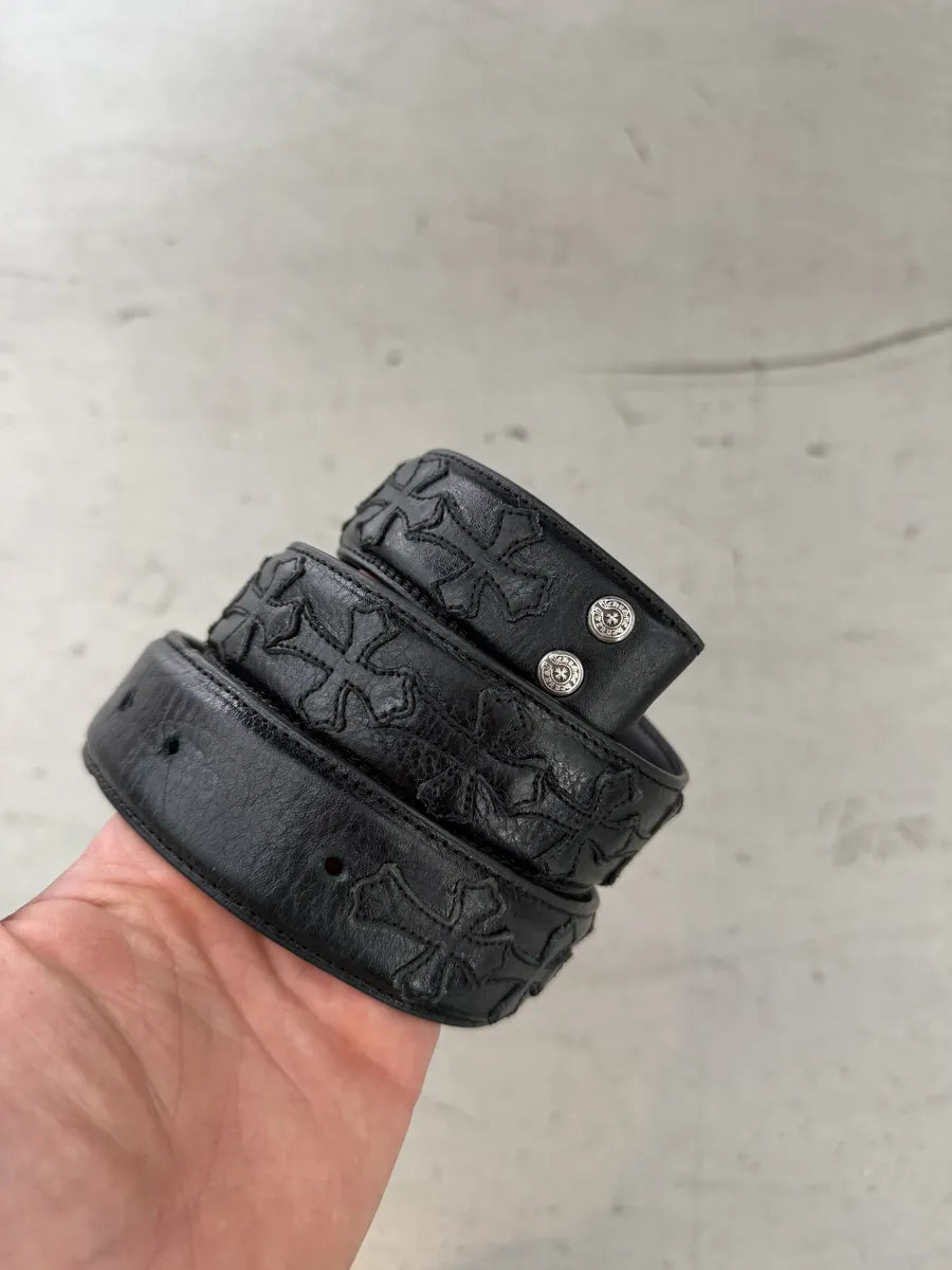 Chrome Hearts Patch Cross Leather Strap Belt CHAjTvX 7